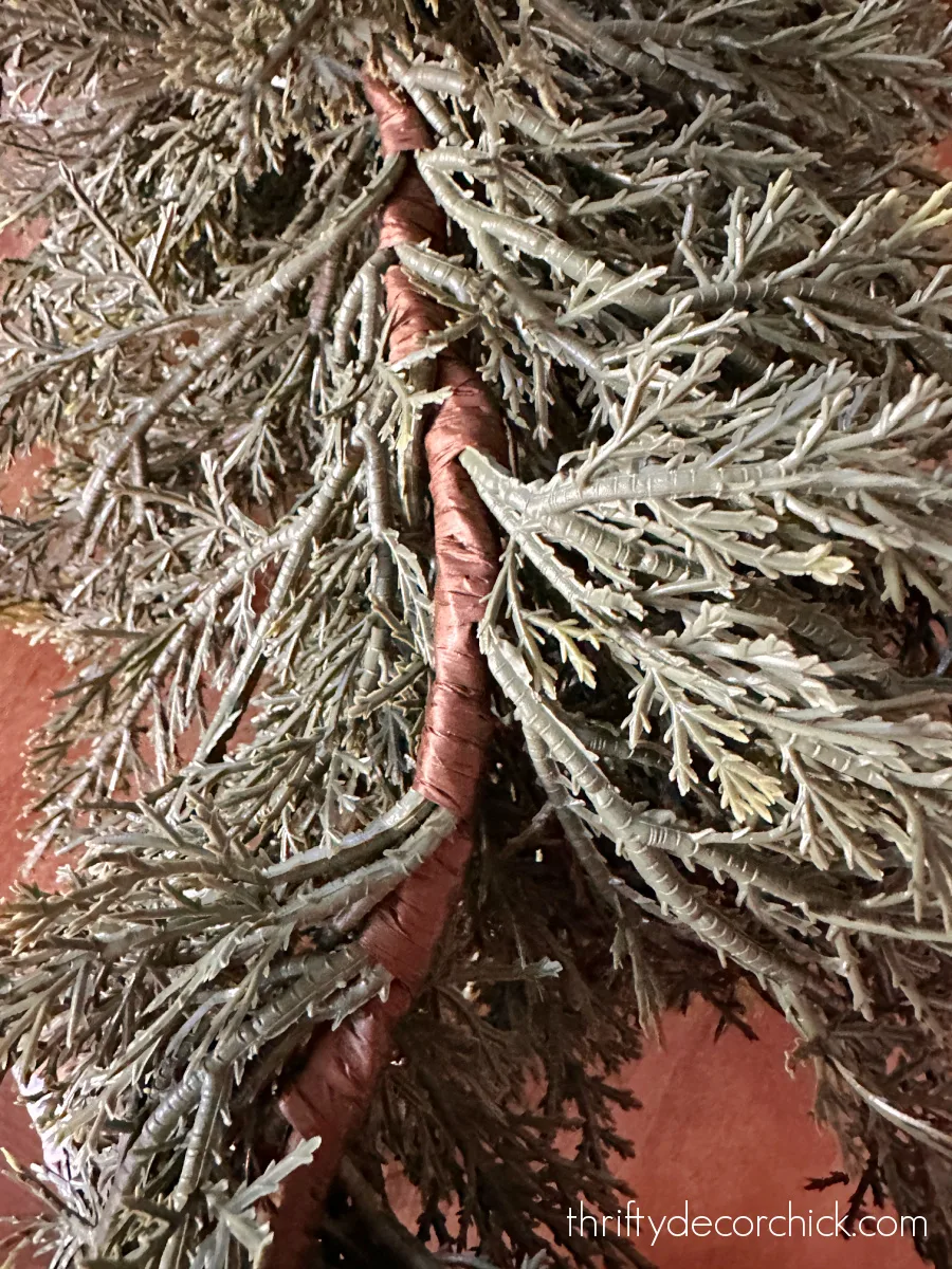 wrapped wired branch faux garland